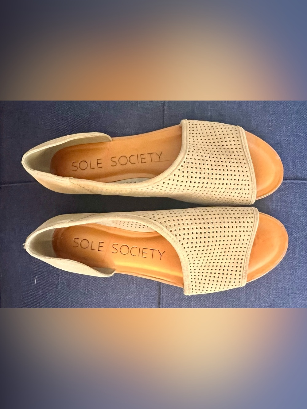 Sole Society Colvan perforated d'Orsay flat sandals